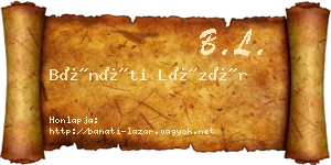 Bánáti Lázár névjegykártya